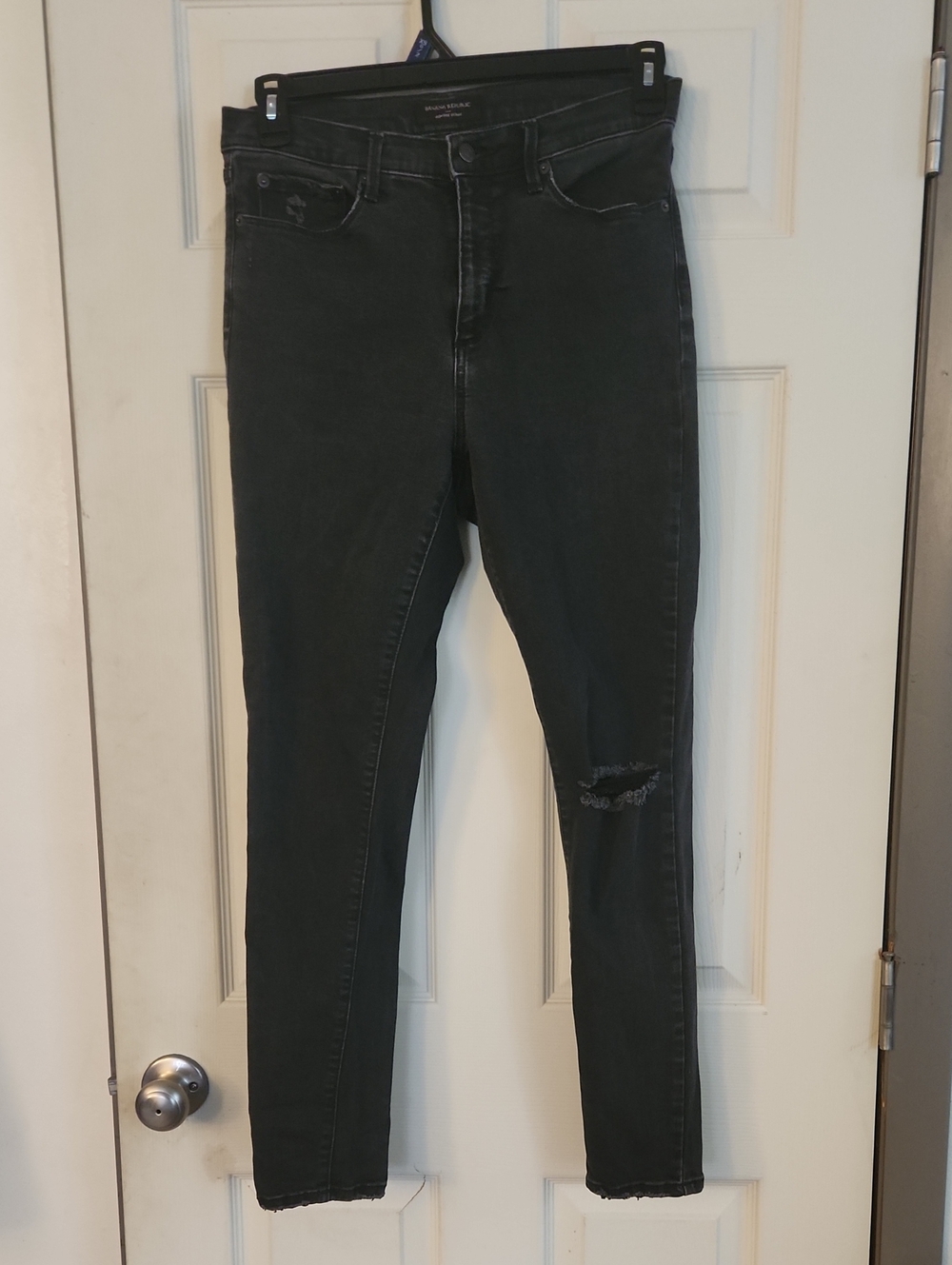 Banana Republic Black Skinny Jeans with Knee Distress